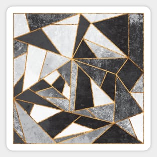 Black, White and Gold Modern Mosaic Geometric Line Pattern Sticker